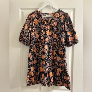 Old Navy Floral Black and Orange Dress